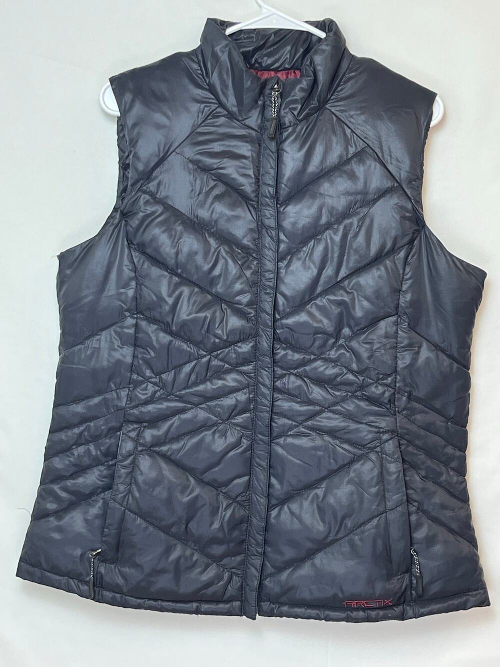 Arctix Womens Large Black Puffer Vest Zip Up Lightweight Insulated Hiking Travel